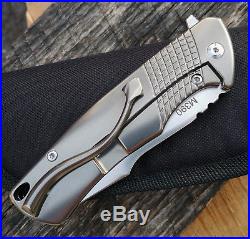 Zieba Knives S2 Flipper Devil Clip M390 Ceramic Bearing Titanium Framelock Knife